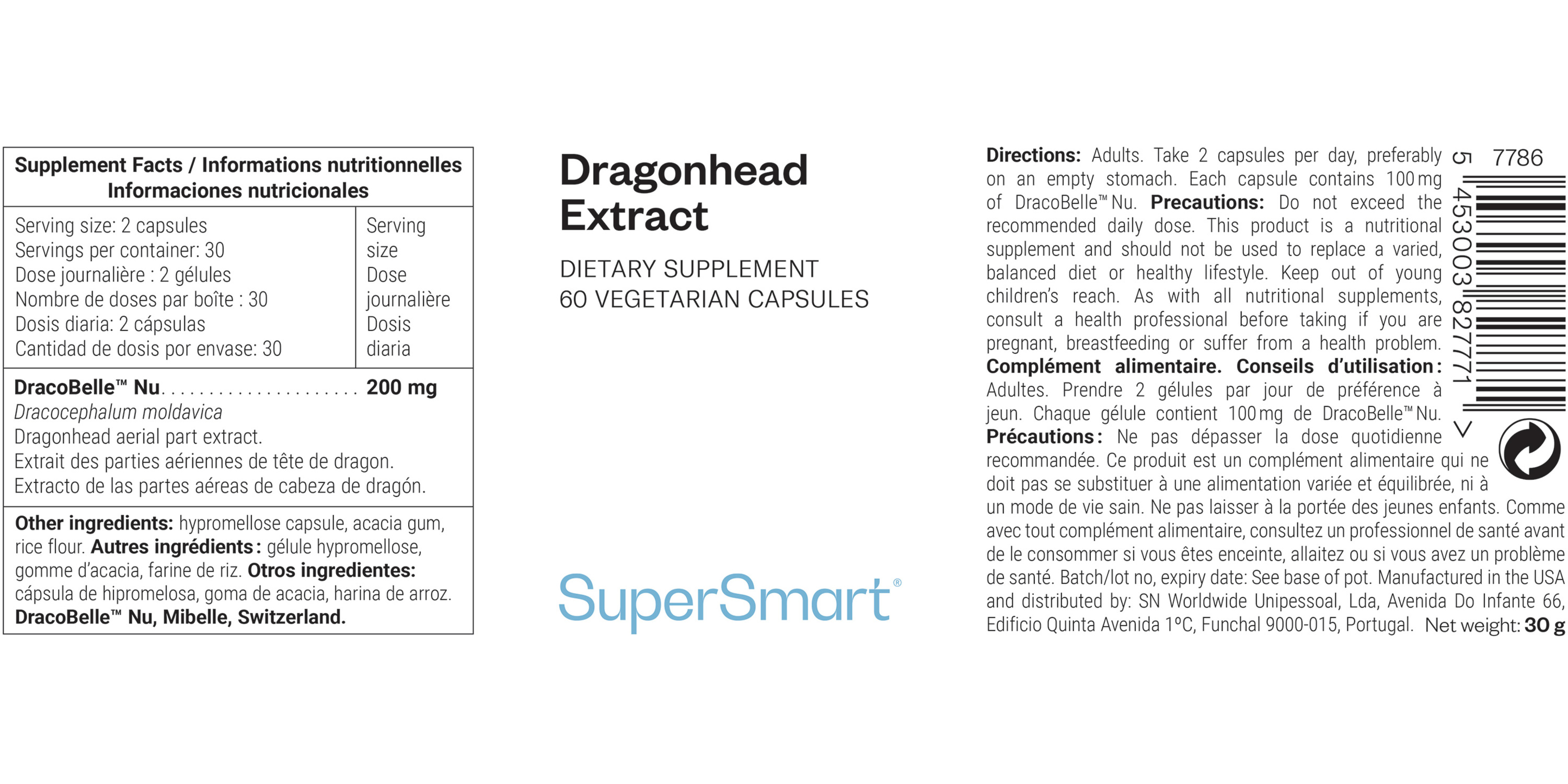 DragonHead Extract Supplement 
