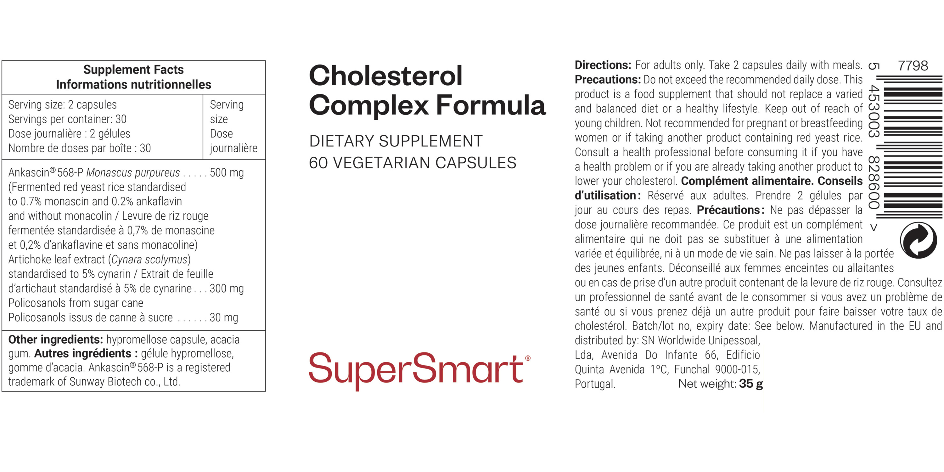 Dietary supplement against cholesterol