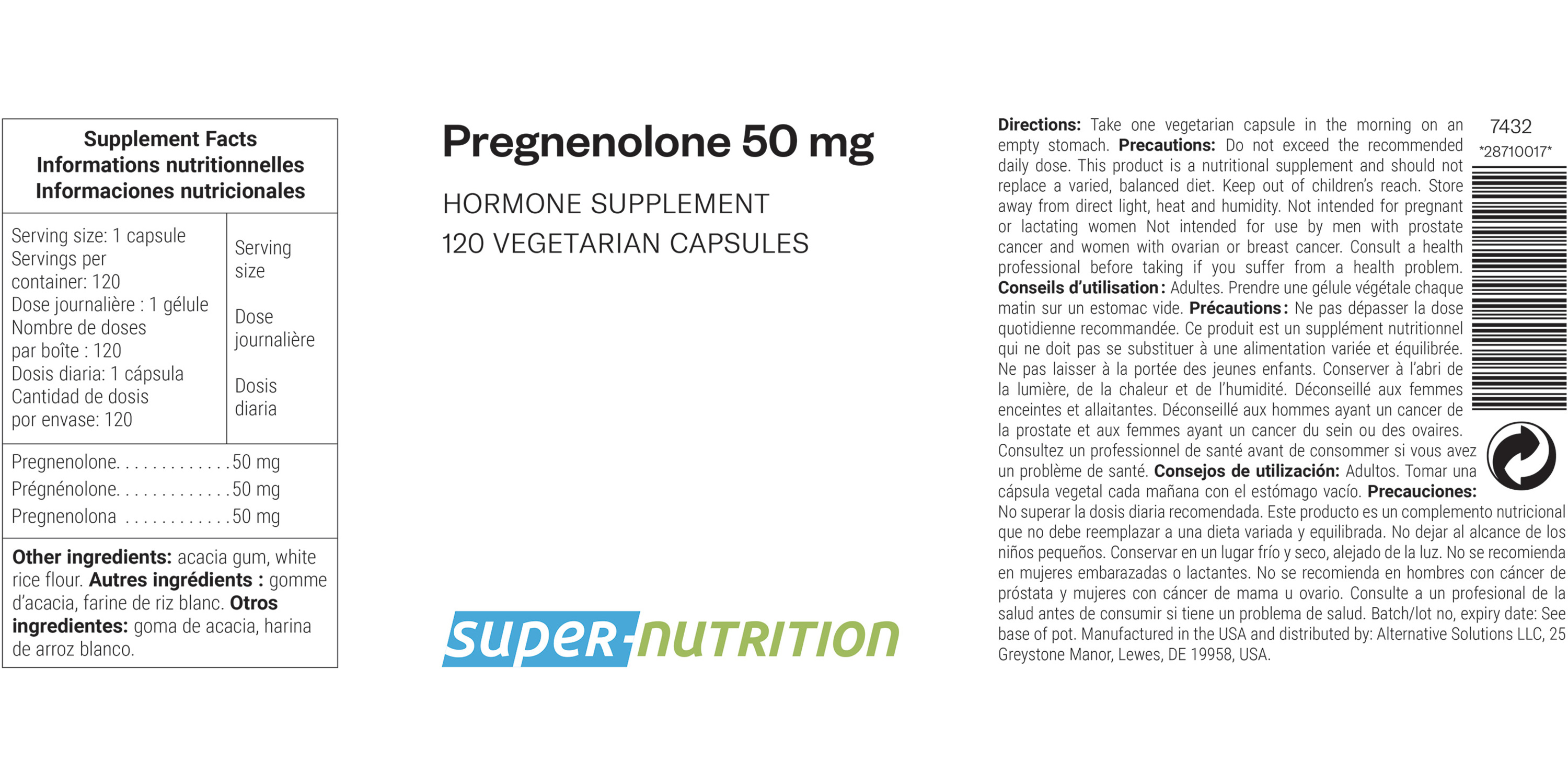 Pregnenolone 50 mg 120