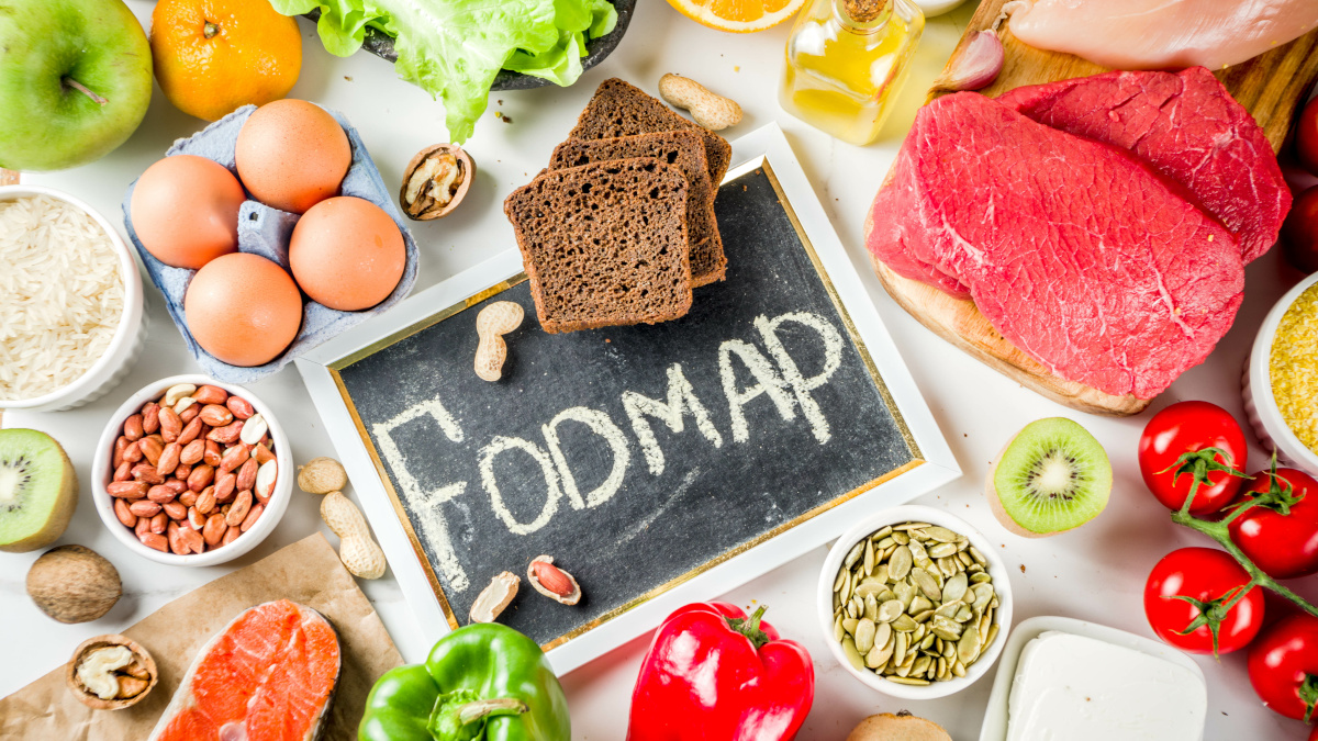 Low FODMAP diet with various foods